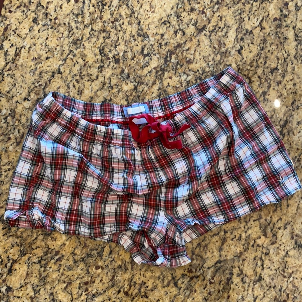 Aerie Plaid Pajama Shorts, Size Medium